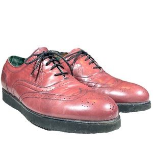 Nettleton Leather Oxford Shoes Vibram Sole Reddish Brown Lace Up Size 9 1/2 D